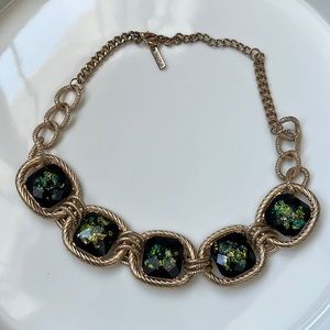 Vintage statement costume gold tone necklace